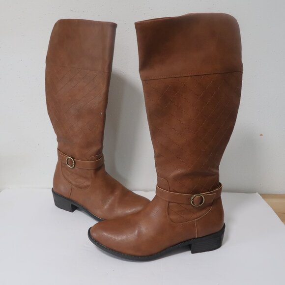 ST. JOHN'S BAY WOMEN DEER BLOCK HEEL RIDING BOOTS COLOR BROWN SIZE 11M - Picture 1 of 12